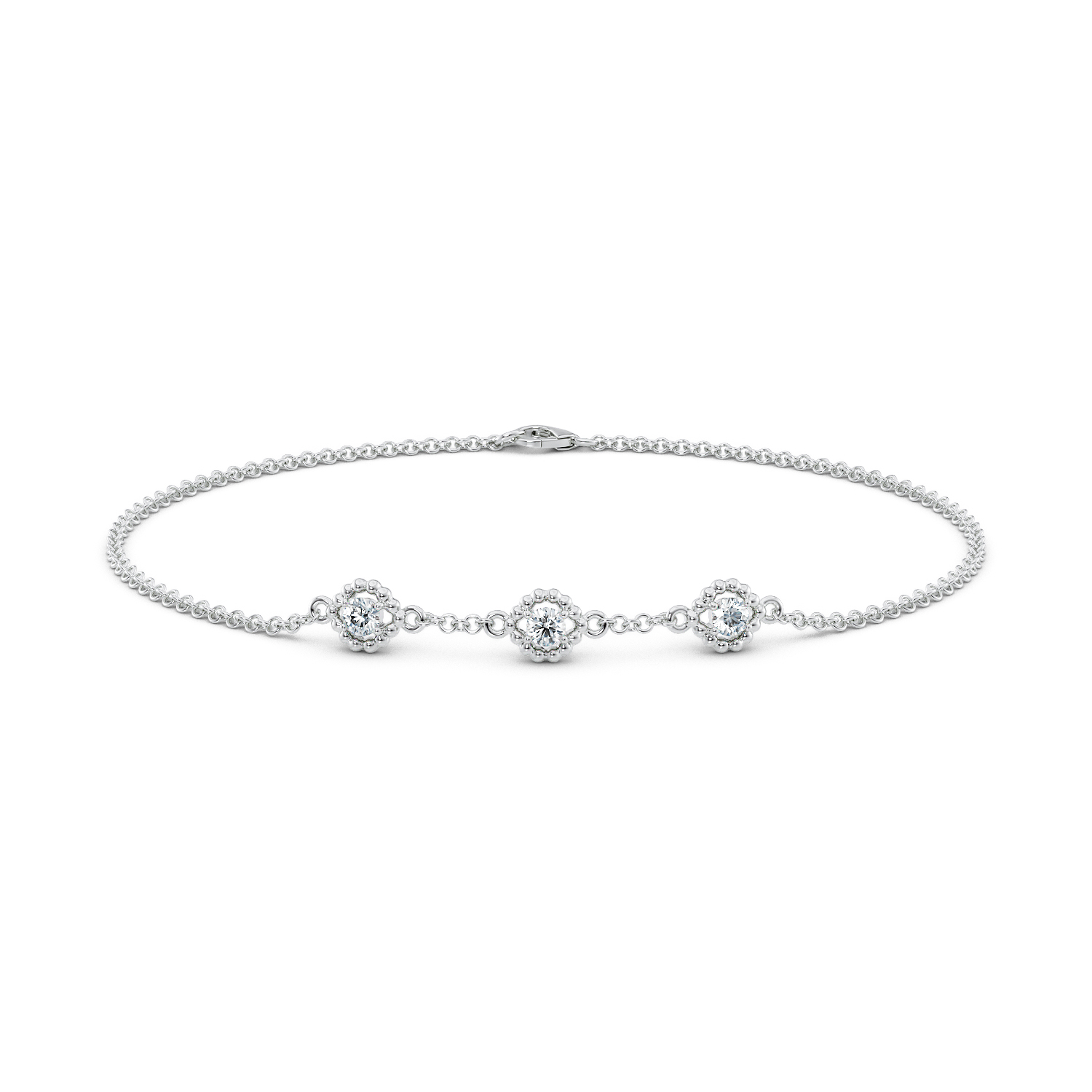 bracciale Arabesque in oro bianco 18k certificato Fairmined e diamanti lab grown