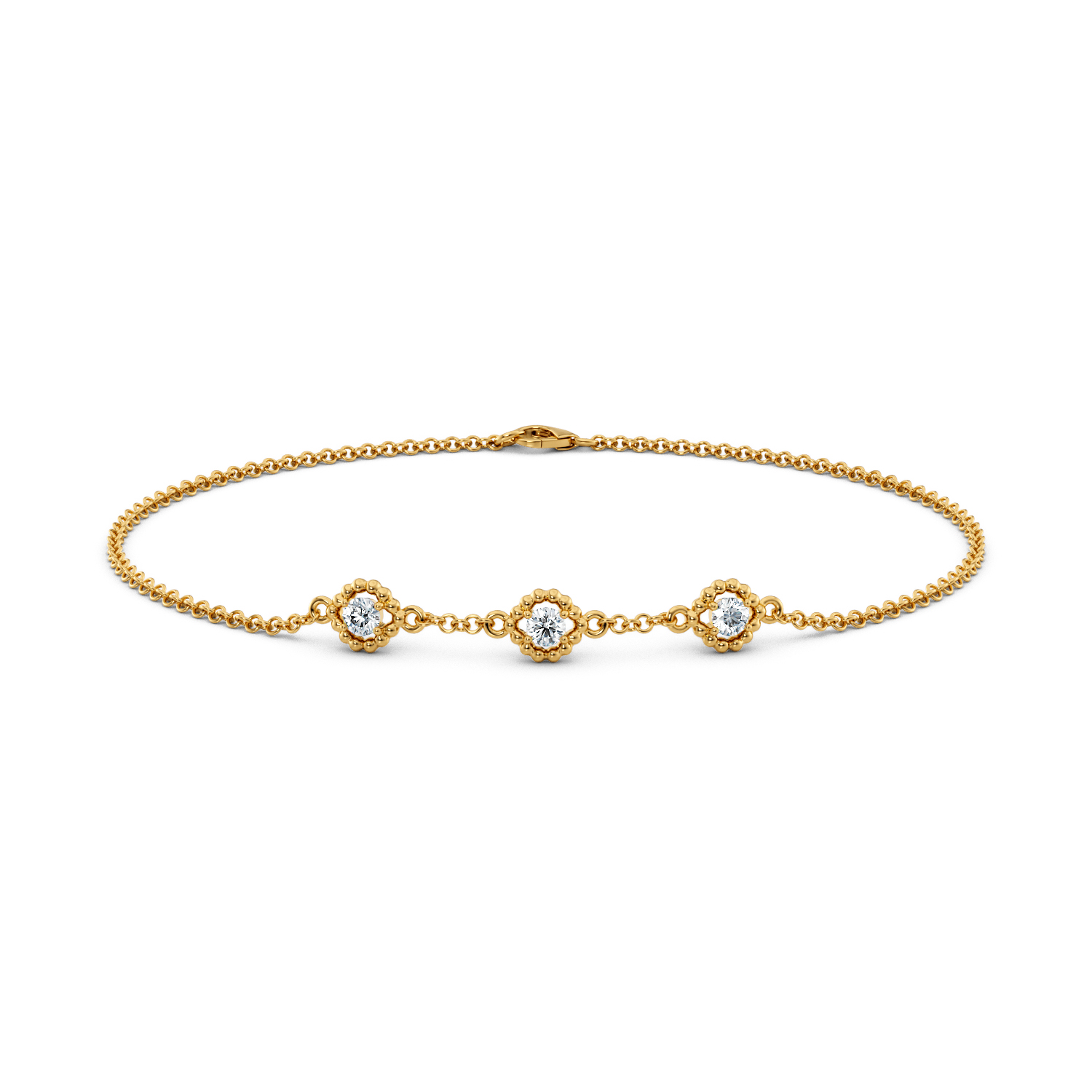 bracciale Arabesque in oro giallo 18k certificato Fairmined e diamanti lab grown