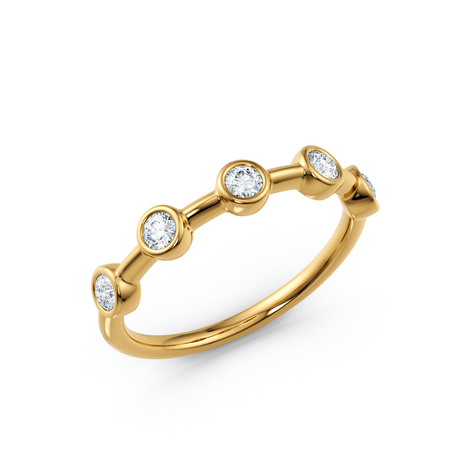 Anello Halley in oro giallo fairmined etico 18k 750 diamanti lab grown diamanti da laboratorio Fàbera Jewelry