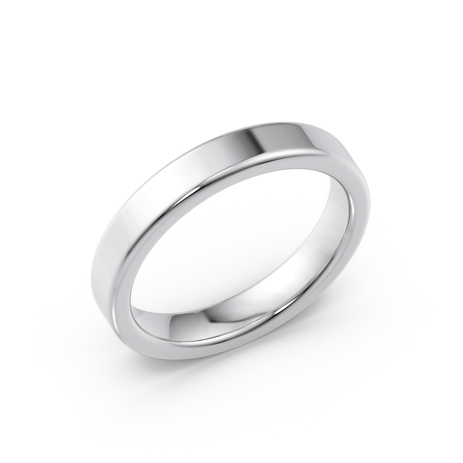 Fede piatta da 3,5mm in oro bianco 18k certificato Fairmined_ classic wedding band in 18k white gold Fairmined certified