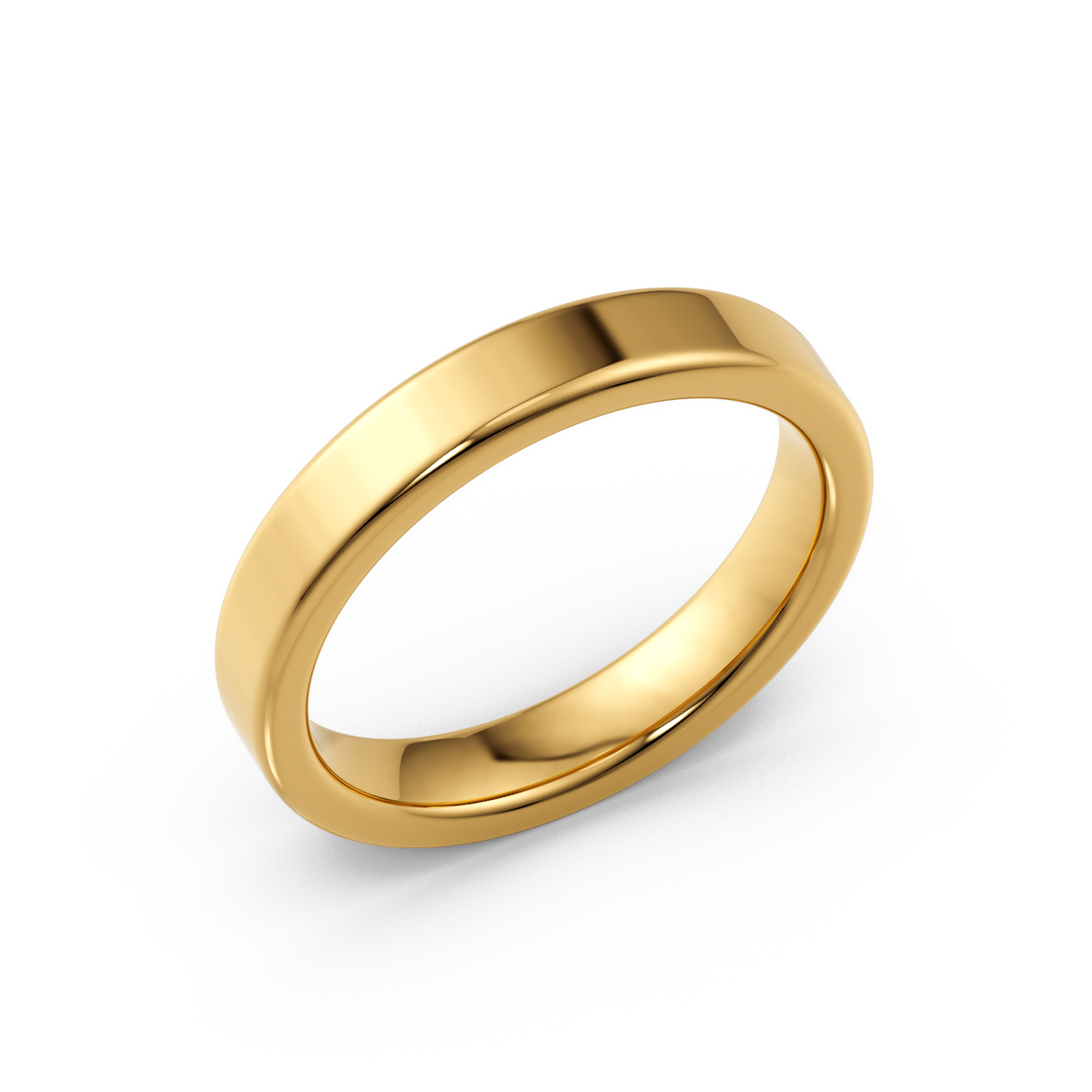 Fede piatta da 3,5mm in oro giallo 18k certificato Fairmined_ classic wedding band in 18k yellow gold Fairmined certified