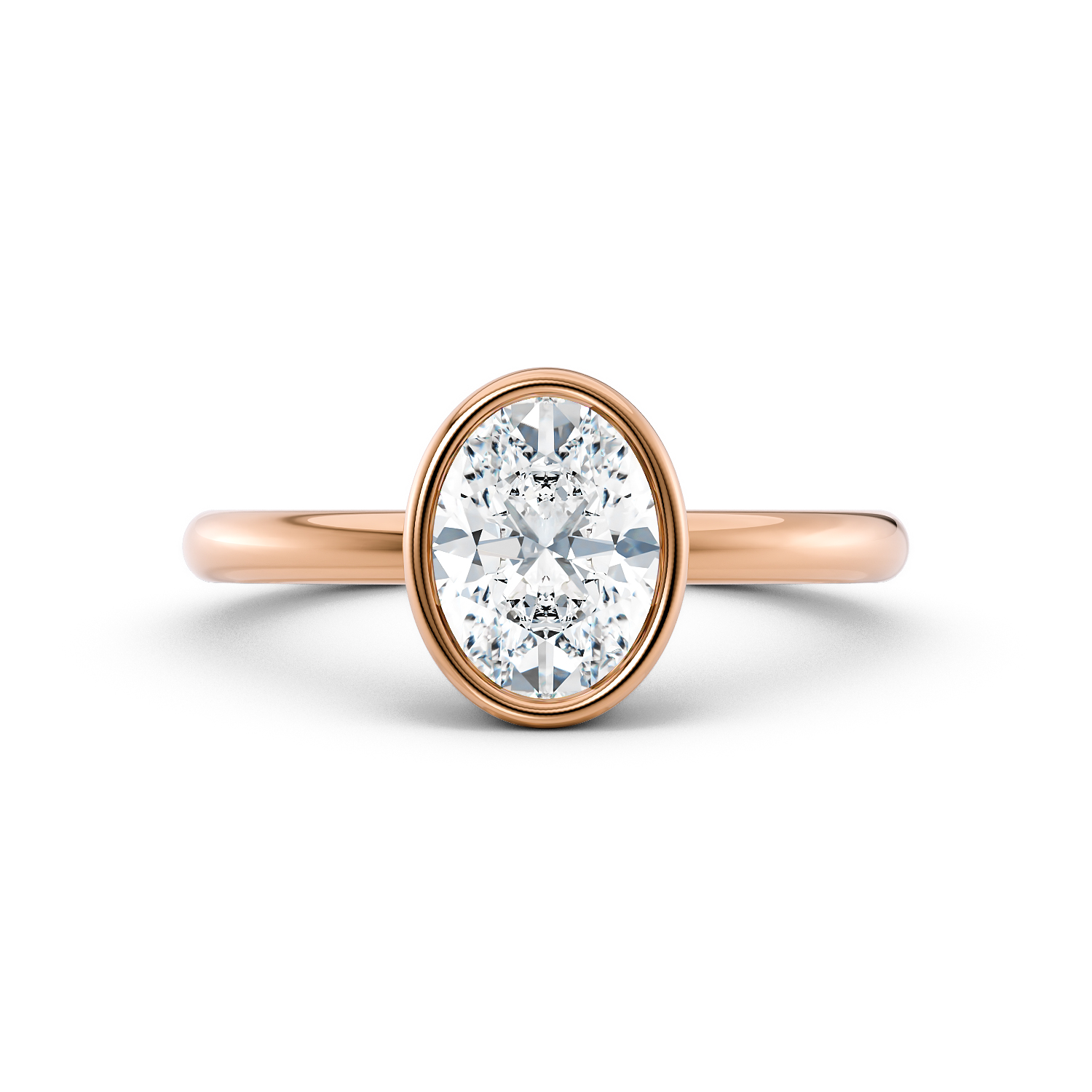 anello di fidanzamento solitario ZORA in oro rosa fairmined etico 18k 750 diamanti lab grown diamanti da laboratorio Fàbera Jewelry ovale