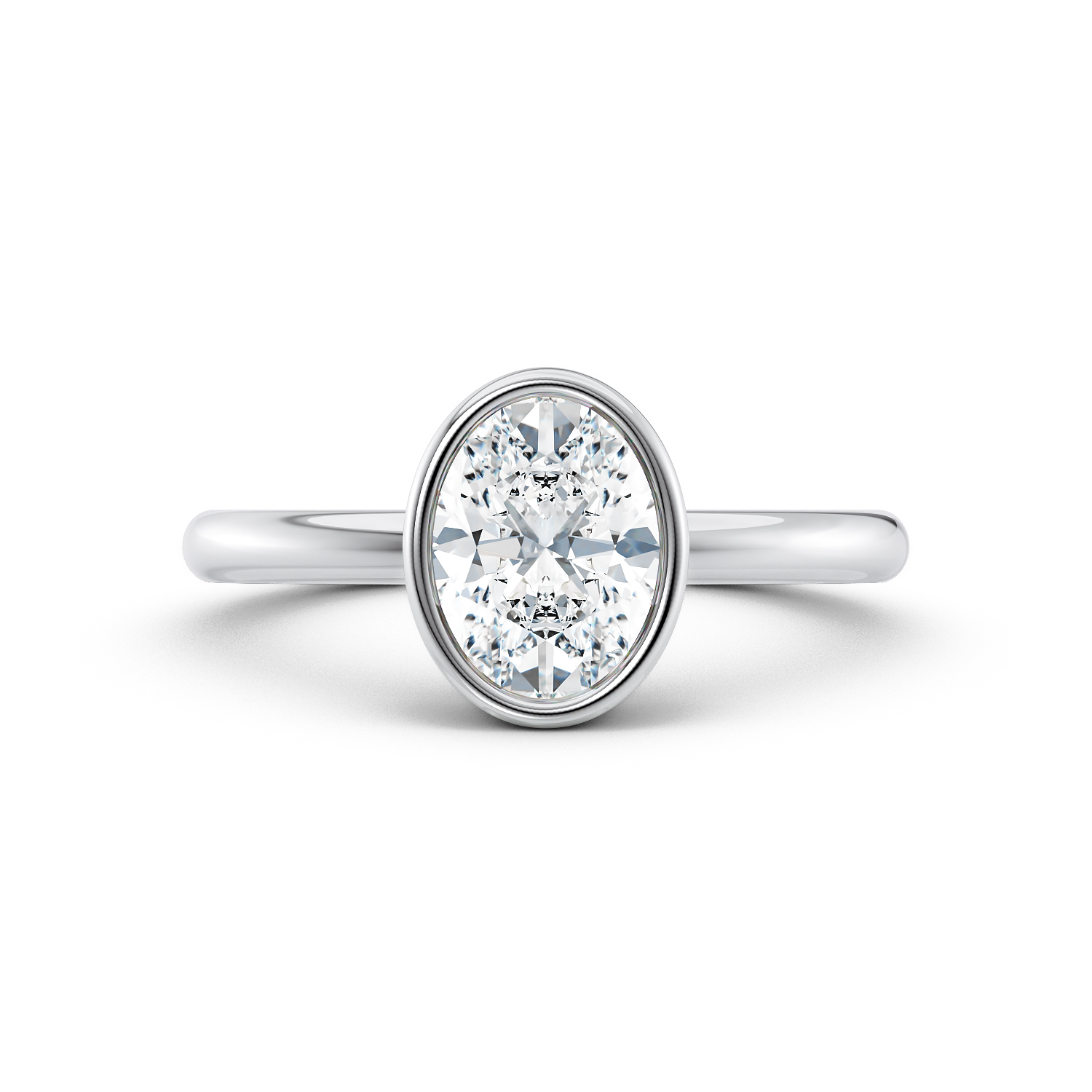 anello di fidanzamento solitario ZORA in oro bianco fairmined etico 18k 750 diamanti lab grown diamanti da laboratorio Fàbera Jewelry ovale