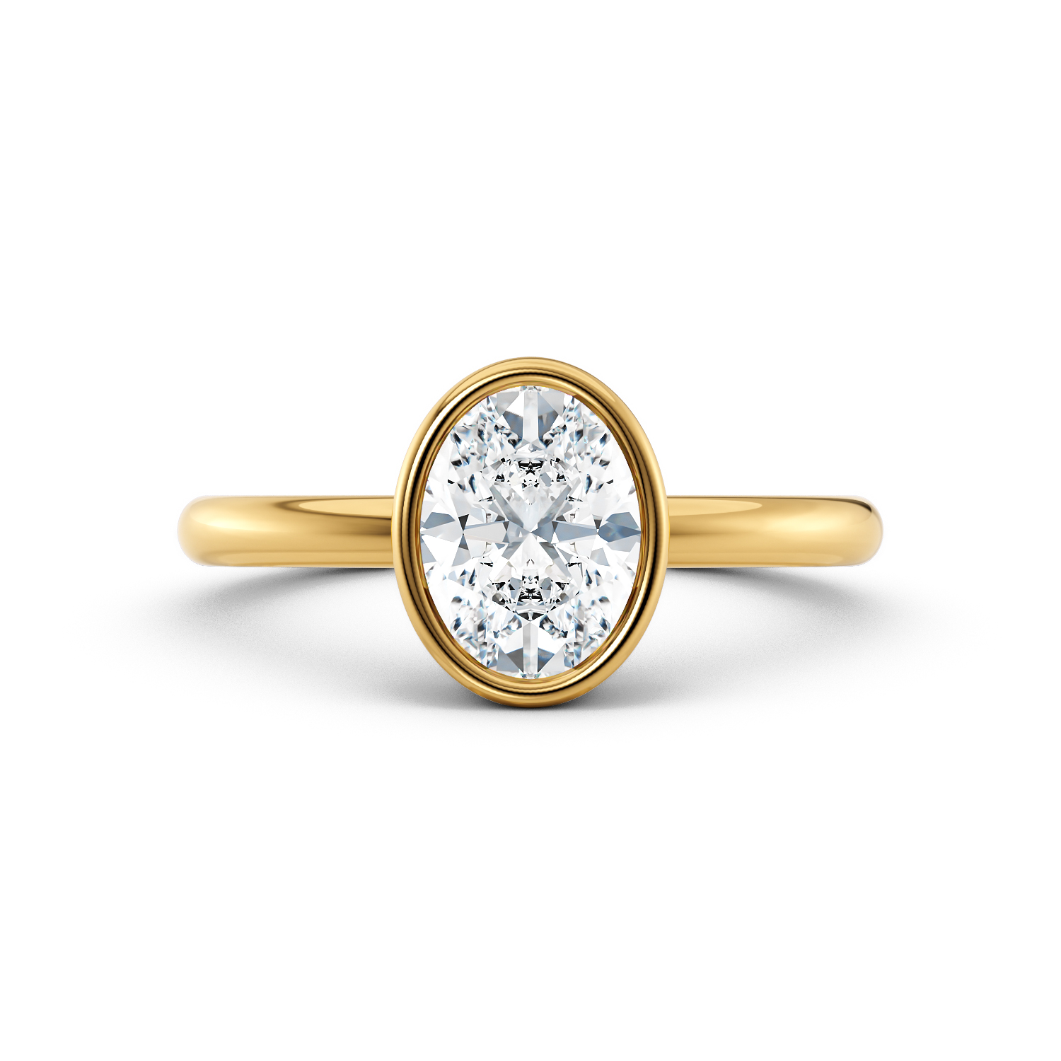 anello di fidanzamento solitario ZORA in oro giallo fairmined etico 18k 750 diamanti lab grown diamanti da laboratorio Fàbera Jewelry ovale