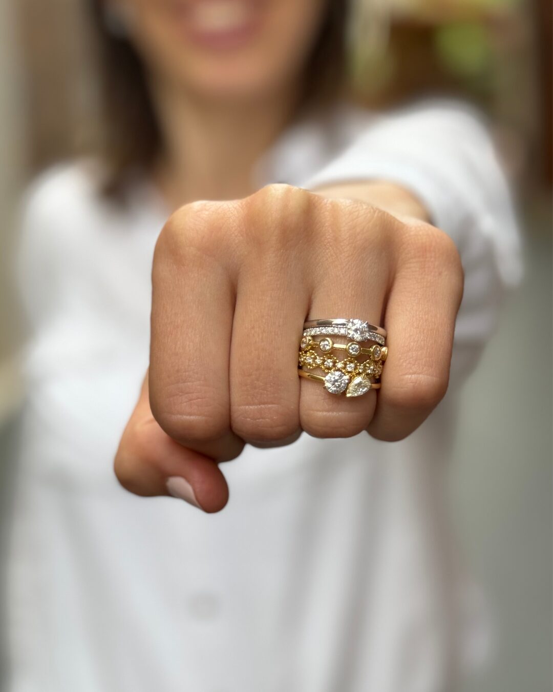 Anelli di fidanzamento solitari Fàbera in oro 18k 750 e diamanti lab grown