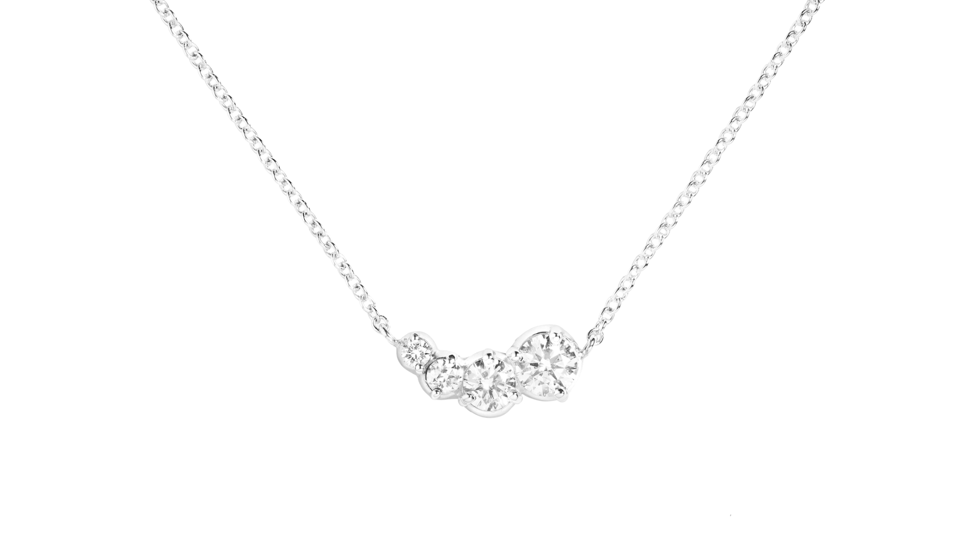 Collana Audrey in oro bianco Fairmined diamanti lab grown Fàbera Jewelry