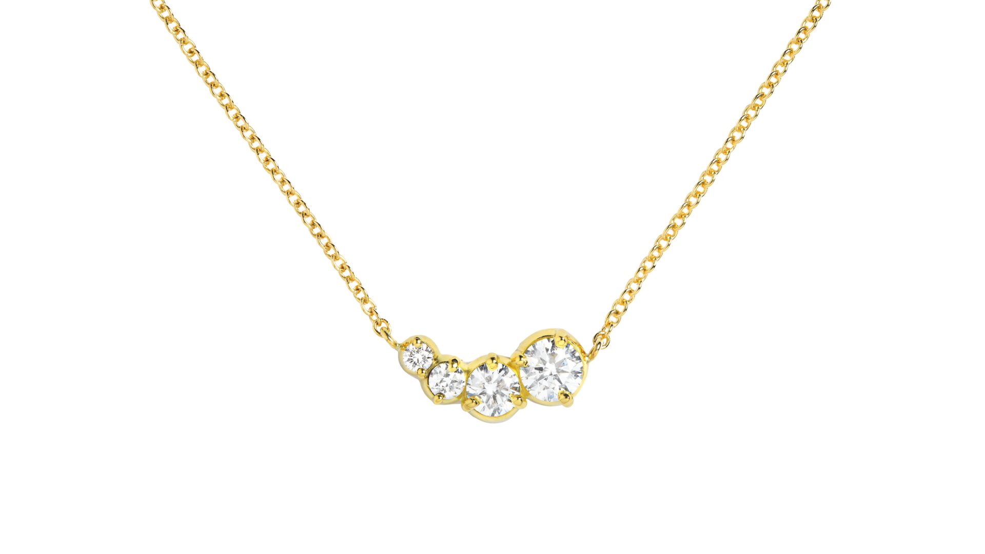 Collana Audrey in oro giallo Fairmined diamanti lab grown Fàbera Jewelry