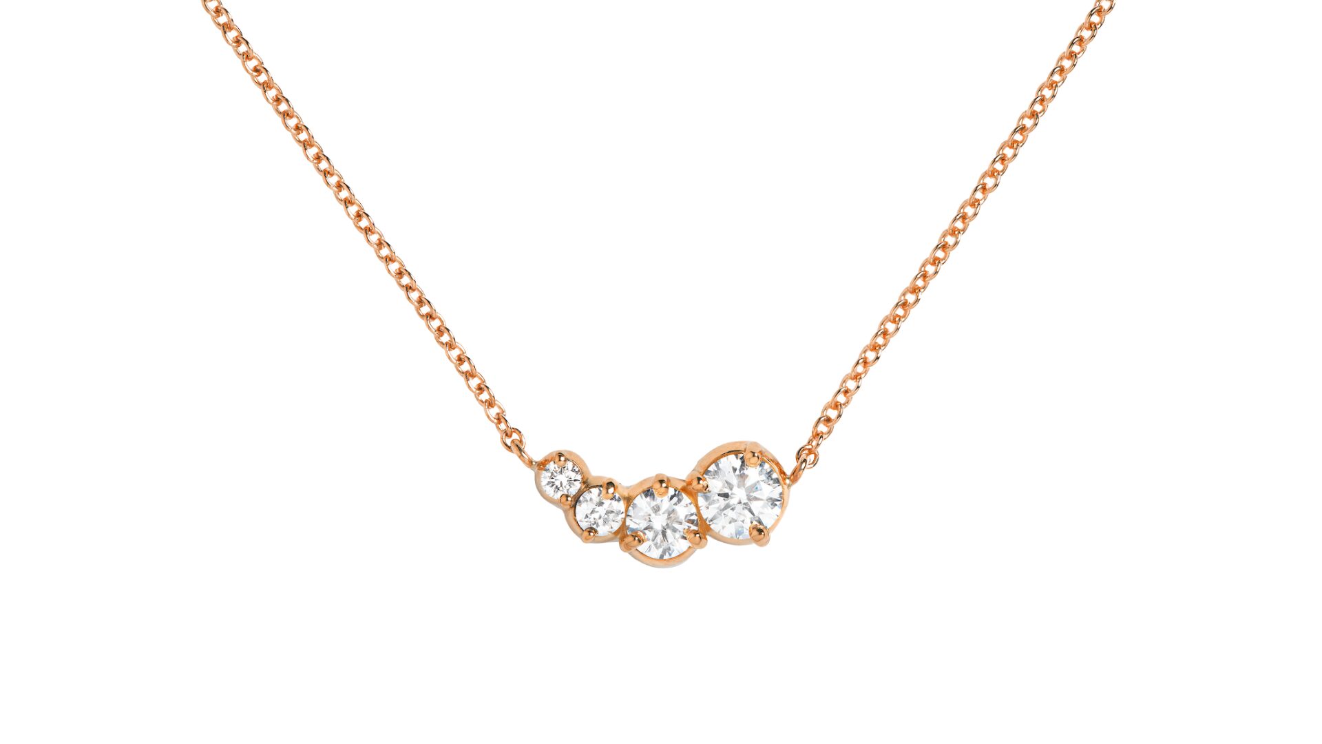 Collana Audrey in oro rosa Fairmined diamanti lab grown Fàbera Jewelry