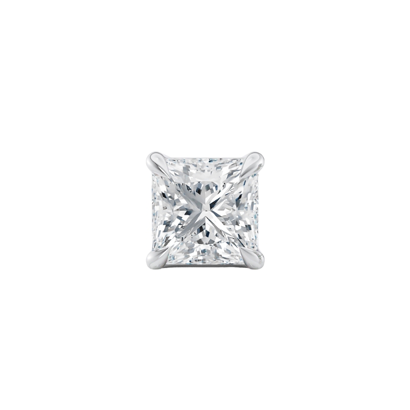 Orecchino Venere in oro bianco 18k carati etico 750 Fairmined e diamante lab grown taglio princess da laboratorio | Fàbera Jewelry