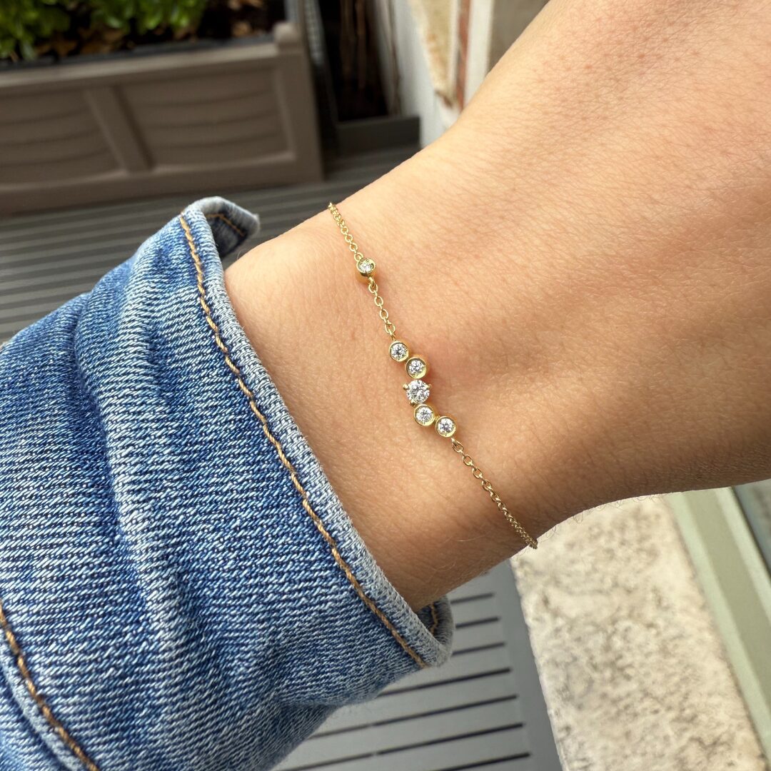 Bracciale Harmony in oro giallo fairmined etico 18k 750 diamanti lab grown diamanti da laboratorio Fàbera Jewelry