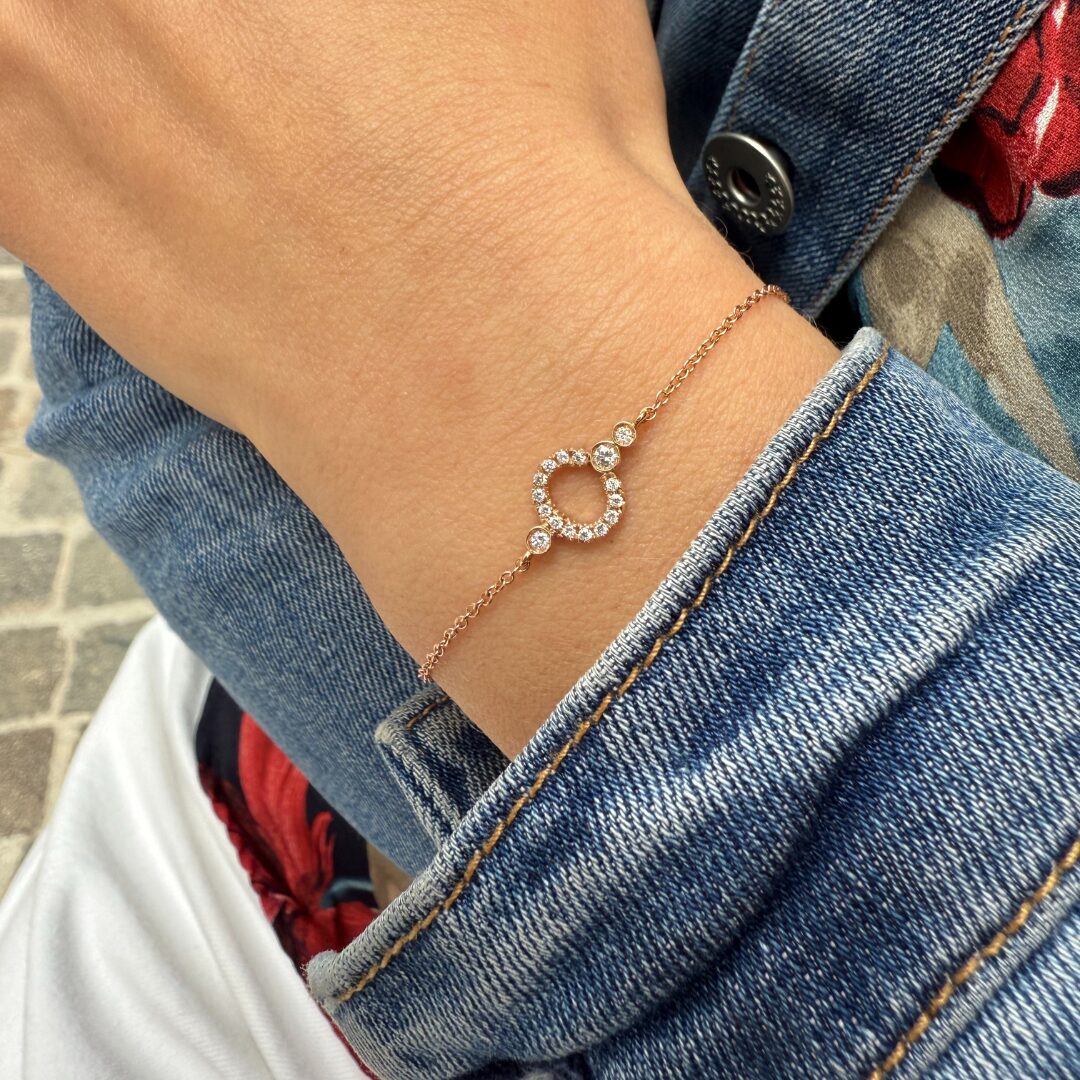 Bracciale Love Letter personalizzabile in oro 18k 750 certificato fairmined etico e diamanti lab grown - fàbera Jewelry