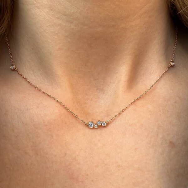 Collana Harmony in oro rosa 18k 750 etico Fairmined e diamanti lab grown da laboratorio | Gioielli etici Fàbera Jewelry 2