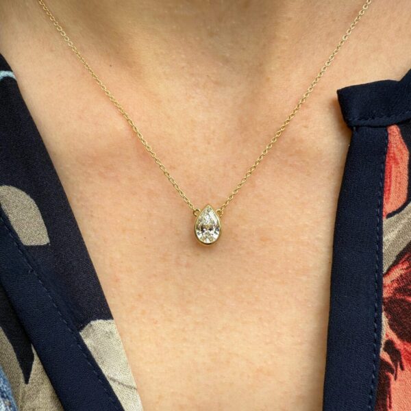 Collana Sole in oro giallo etico 18k 750 Fairmined e diamante lab grown da laboratorio - Fàbera Jewelry