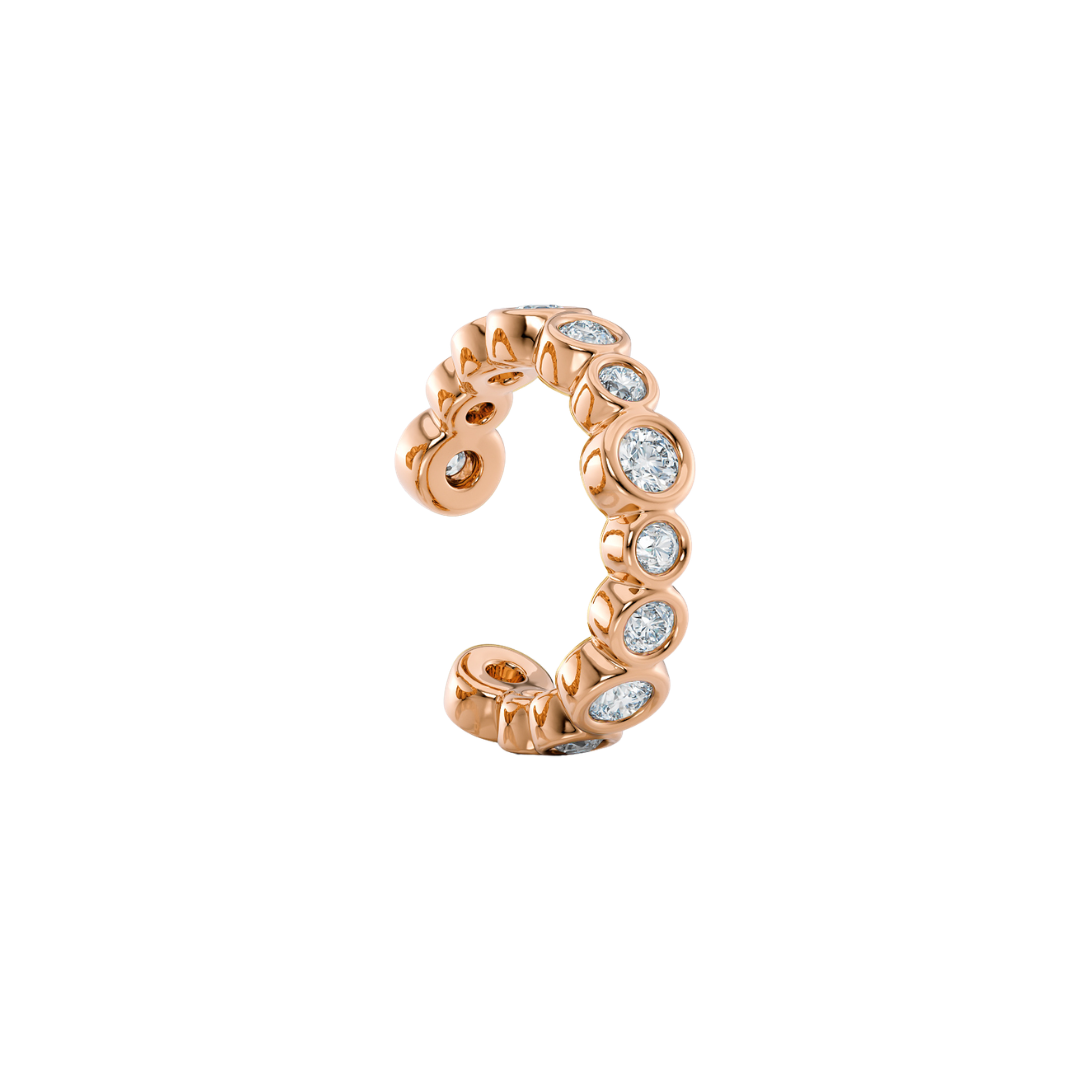 Luce Ear Cuff handcrafted in 18k Fairmined rose gold and lab-grown diamonds | Fàbera jewelry