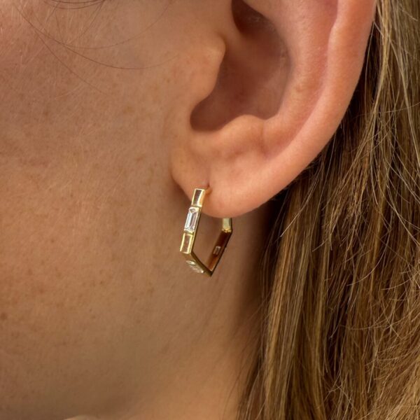 Orecchino Athena in oro giallo fairmined etico 18k 750 diamanti lab grown diamanti da laboratorio Fàbera Jewelry 1