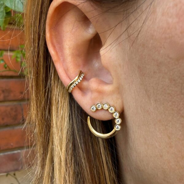 Orecchino Dafne e Iris in oro giallo fairmined etico 18k 750 diamanti lab grown diamanti da laboratorio Fàbera Jewelry 1