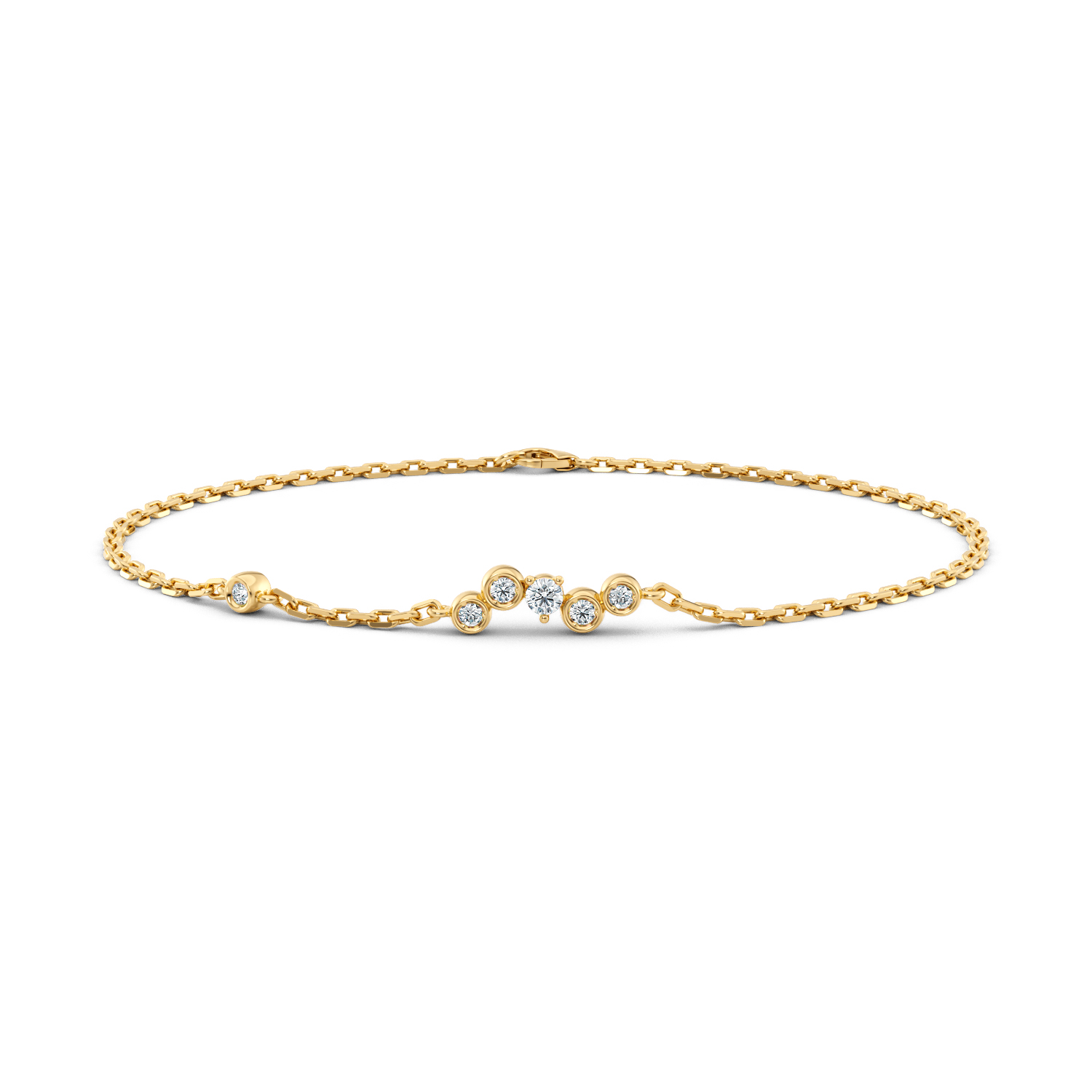 Bracciale Harmony in oro giallo fairmined etico 18k 750 diamanti lab grown diamanti da laboratorio Fàbera Jewelry