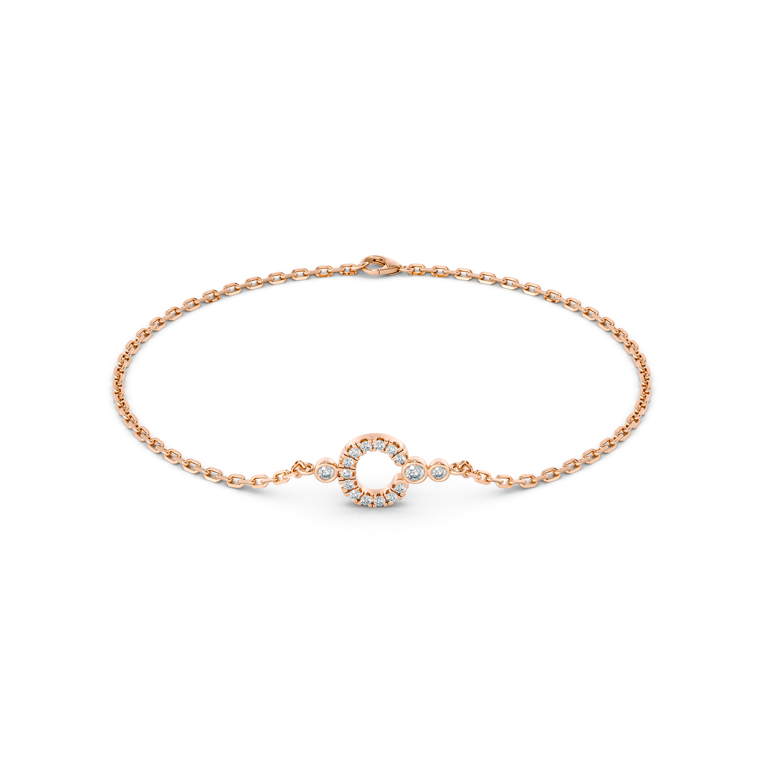 Bracciale LoveLetter in oro rosa fairmined etico 18k 750 diamanti lab grown diamanti da laboratorio Fàbera Jewelry