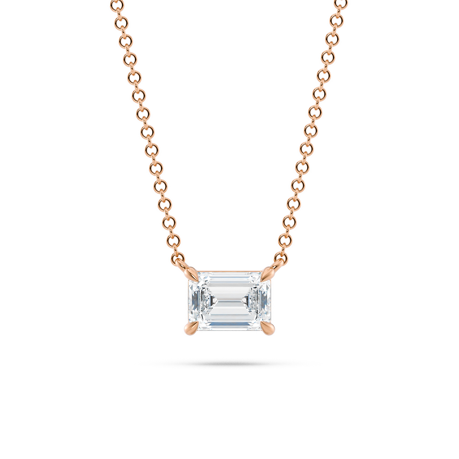 Collana Vega in oro rosa etico 18k 750 Fairmined e diamante lab grown da laboratorio - Fàbera Jewelry