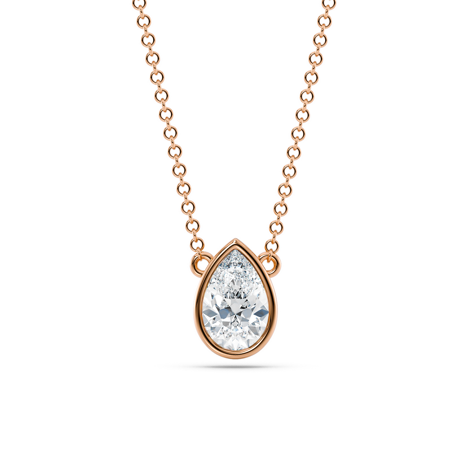 Collana Sole in oro rosa etico 18k 750 Fairmined e diamante lab grown da laboratorio - Fàbera Jewelry