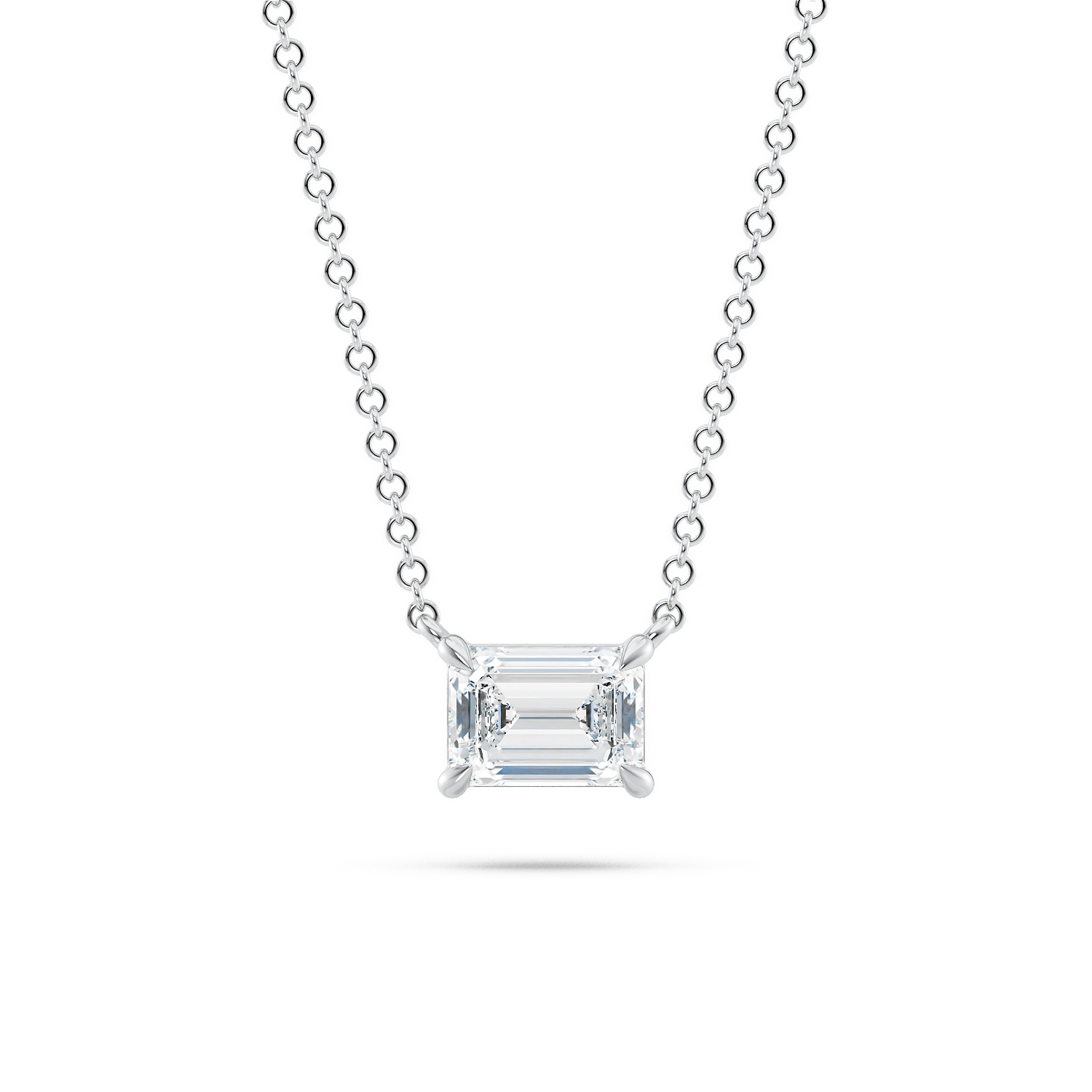 Collana Vega in oro bianco etico 18k 750 Fairmined e diamante lab grown da laboratorio - Fàbera Jewelry