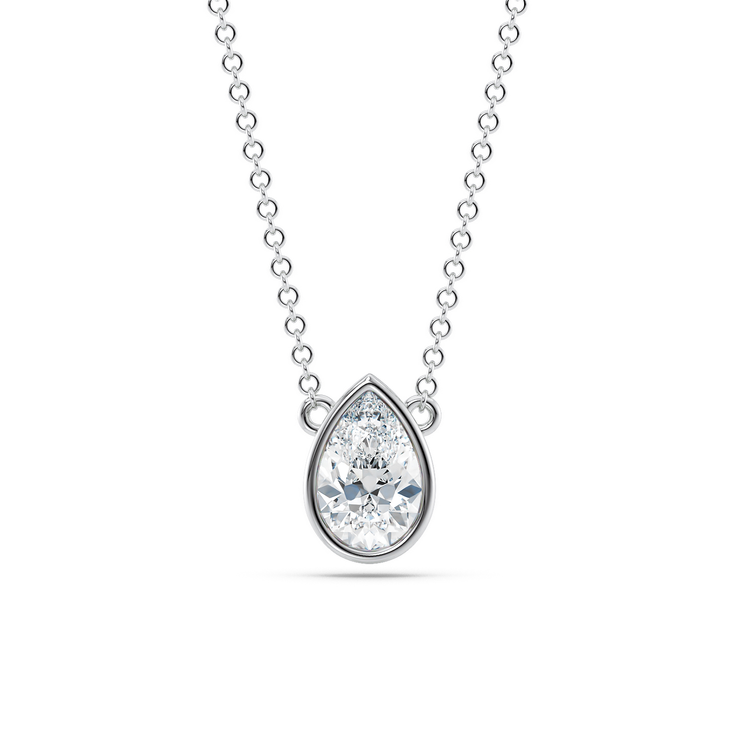 Collana Sole in oro bianco etico 18k 750 Fairmined e diamante lab grown da laboratorio - Fàbera Jewelry