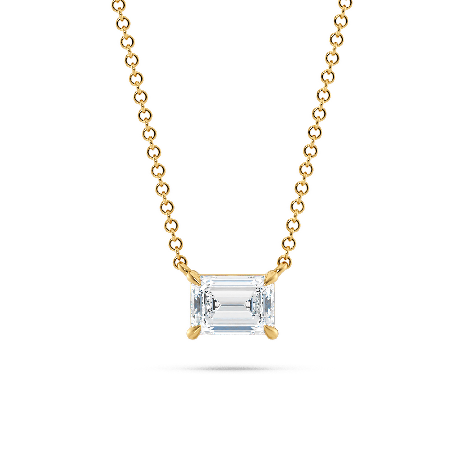 Collana Vega in oro giallo etico 18k 750 Fairmined e diamante lab grown da laboratorio - Fàbera Jewelry