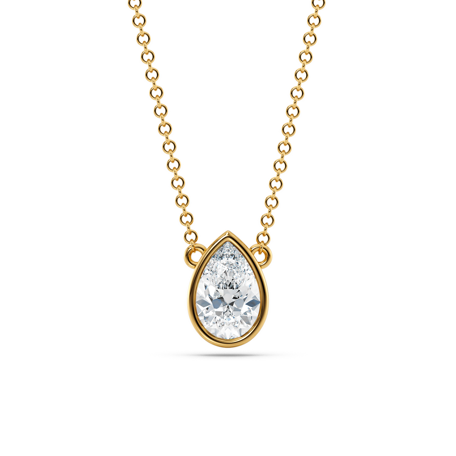Collana Sole in oro giallo etico 18k 750 Fairmined e diamante lab grown da laboratorio - Fàbera Jewelry