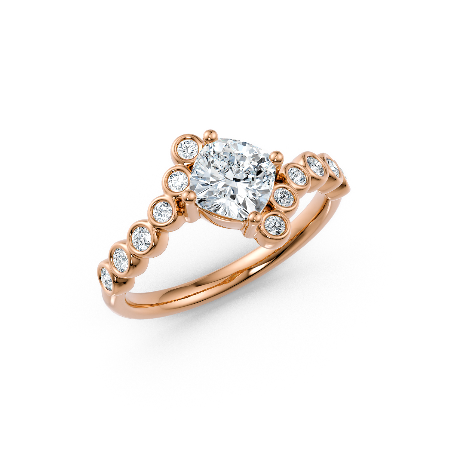 Anello di fidanzamento solitario Eva oro rosa fairmined etico 18k 750 diamanti lab grown diamanti da laboratorio Fàbera Jewelry