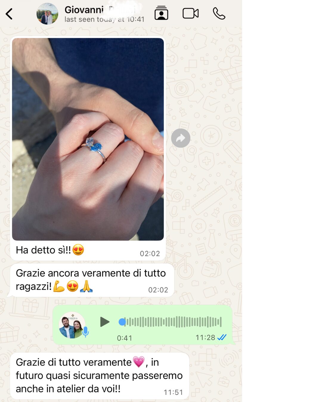 Giovanni_proposta anello di fidanzamento Fàbera con diamante lab-grown certificato e oro Fairmined 18k